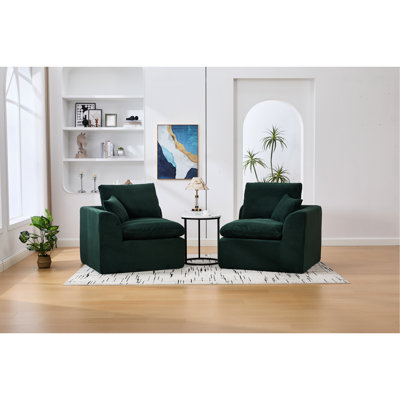 2 Seater Modular Sectional With Soft Corduroy, Removable Covers, High - Resilience Foam, No Assembly For Dorms Comfy , Corduroy Upholstery, Assembly, Ideal Apartments