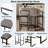 Upholstered Bar Stools Set Of 2 With  Backrest And Footrest, Pu Leather And Metal Frame-1054954273