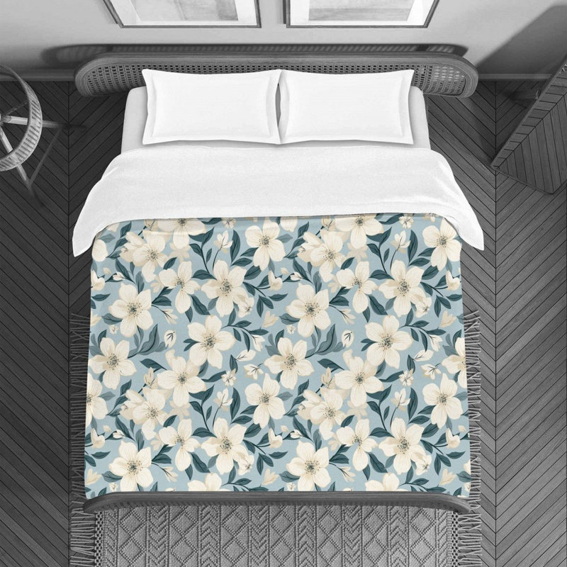 Literie classique à motif floral, Housse de couette pour lit simple