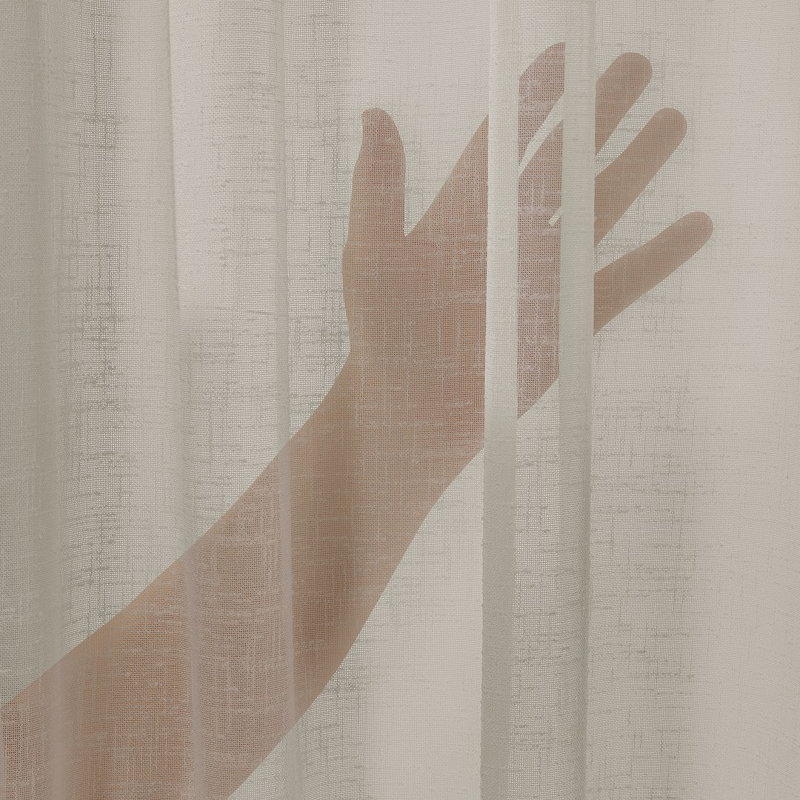 Extra Long & Extra Wide Faux Linen Semi Sheer Single Panel, Beige, 120" W x 276" L