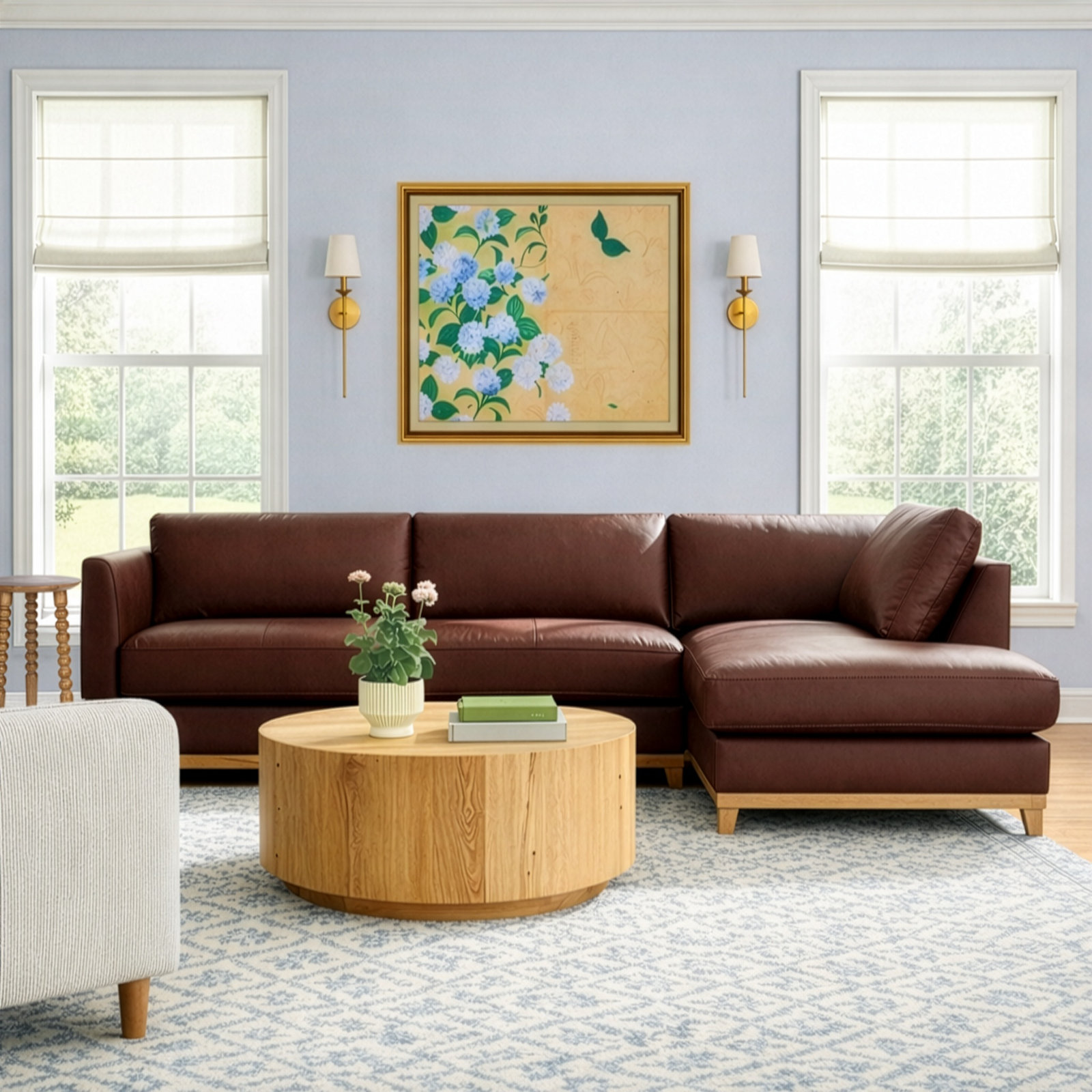 Top Grain Leather Sofa and Chaise