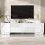 Meuble télé moderne et spacieux, console média en MDF blanc pour le salon