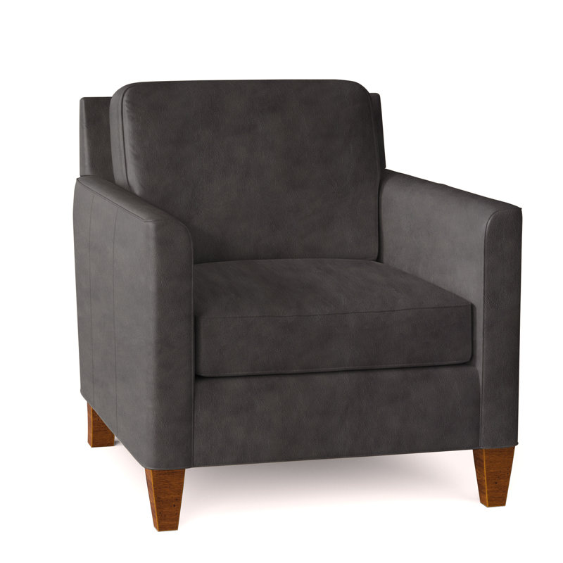 Yorba Leather Armchair, Aline Fumo Genuine Leather, New Classiques