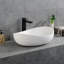Oval Vessel Sink Stone Resin Bathroom Sink Modern Art Sink Matte White with Pop Up Drain (Matte White)