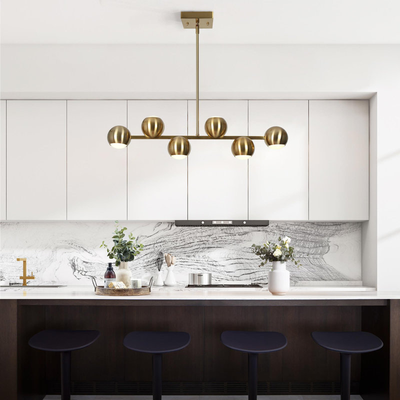 Bhagwan 6 - Light Kitchen Island Linear LED Pendant