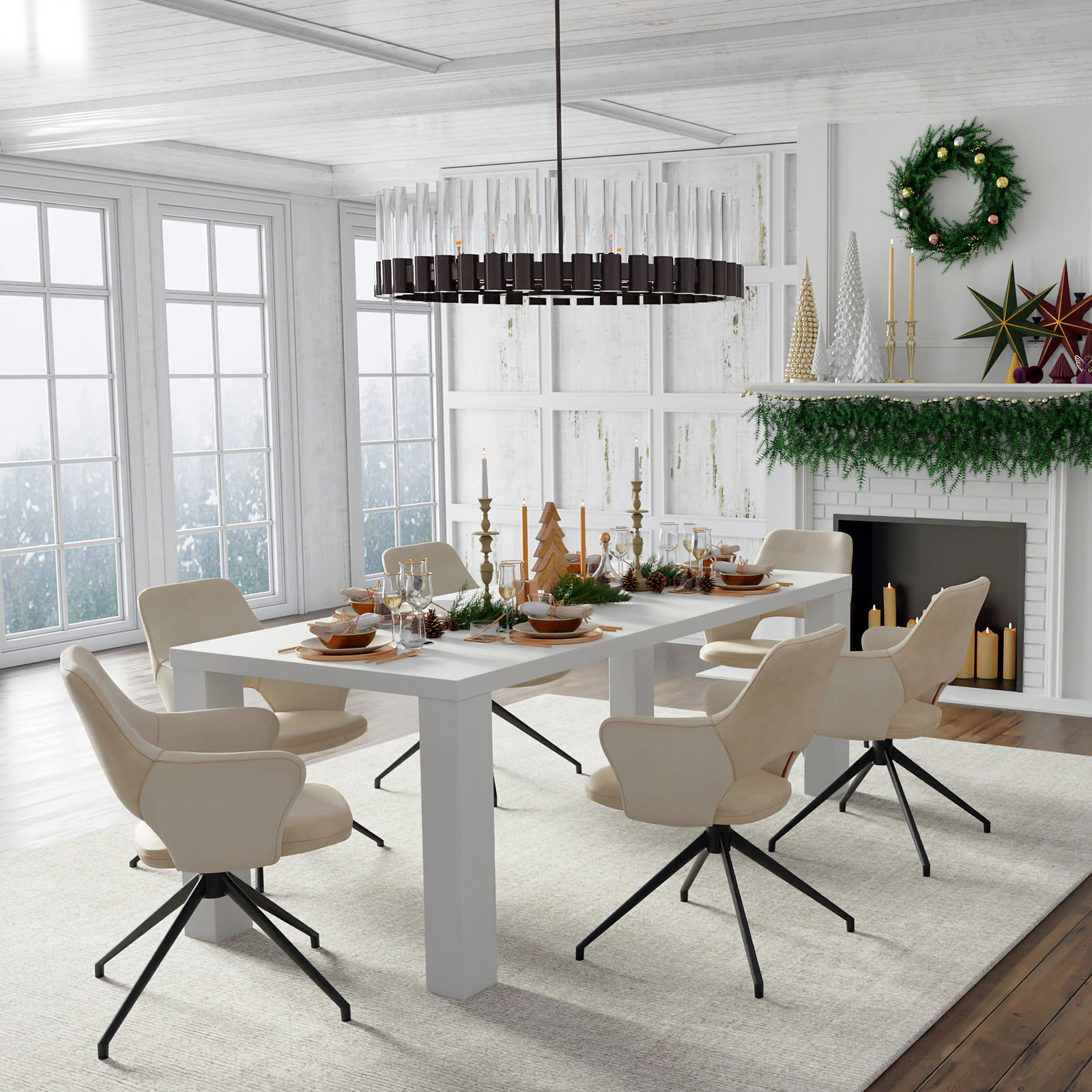 Celestia Office Chair, Beige Faux Leather