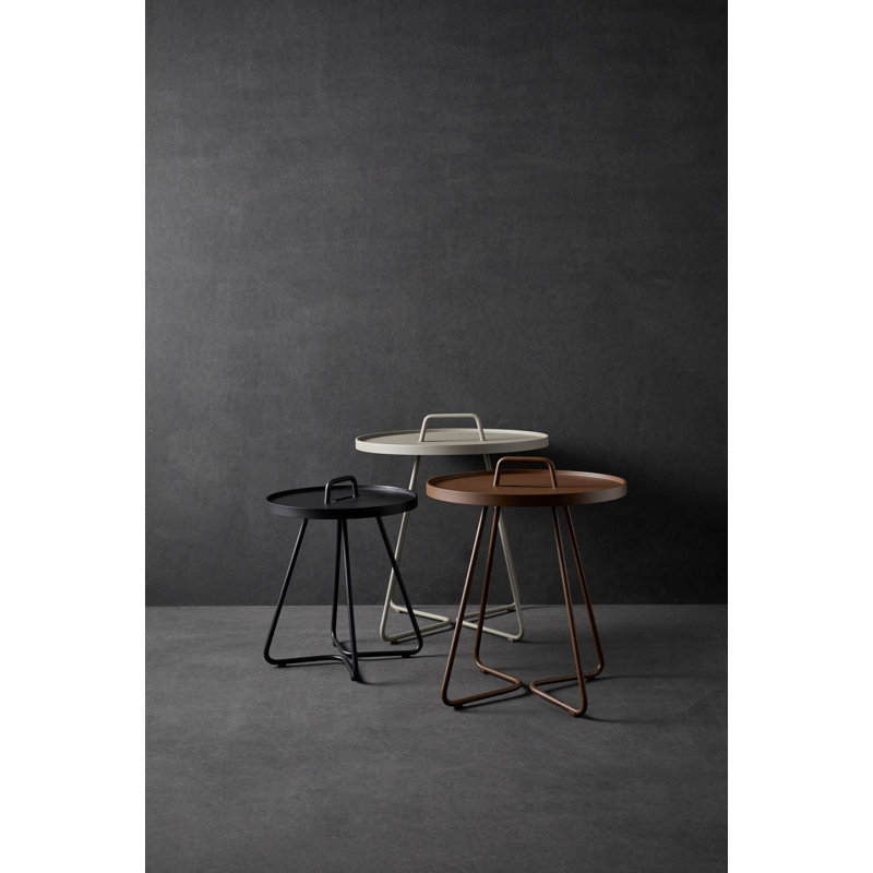 On-the-Move Outdoor Round Side Table, Black, 20.5"