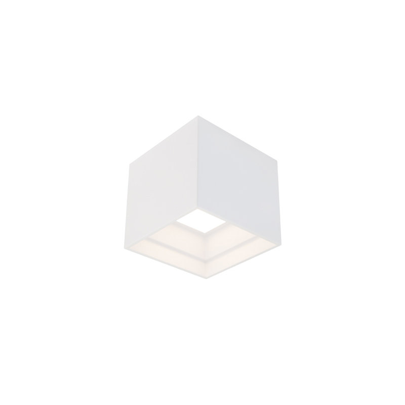 Kube Glass LED Flush Mount, 3000K, White
