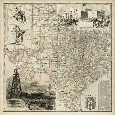 Map Of Texas - Wrapped Canvas Print