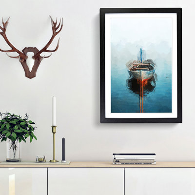 A Tethered Boat in Abstract - Framed Print