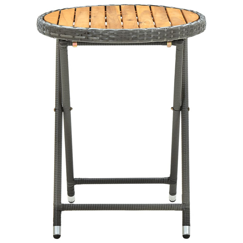 Lahoma Round Solid Wood Outdoor Dining Table - 60 cm W 60 cm D, Grey