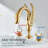 Ornate Swan Style Bathroom Sink Faucet Combo Deck Mount Sink Mixer Tap Set Hot Cold Water Vessel Sink Faucet 2-handle-104604158