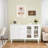 Farmhouse Buffet Cabinet, 55.5" Coffee Bar with 3 Drawers and Pop-Up Doors, Large Rustic Sideboard-556115030
