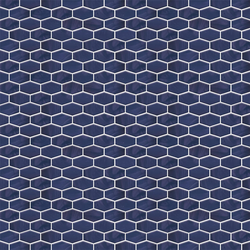 Carrelage mosaïque auto-adhésif en aluminium 34 po x 110 po, Bleu étincelant