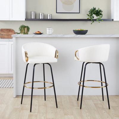 Laurenzio Fixed-Height Faux Leather Bar & Counter Stool