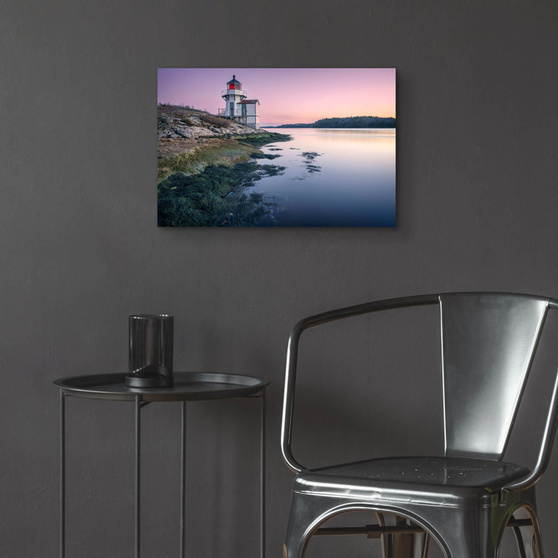 «Squirrel Point Lighthouse» par Rick Berk, art mural en verre acrylique, H 16 po x l 24 po x P 0,2 po