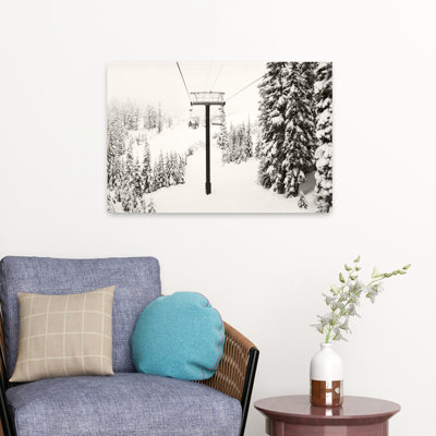 Chair Lift And Snowy Evergreen Trees At Stevens Pass Washington State Usa Tranquil Abstract Contemporary Evergreen Tree Forest Nature Art