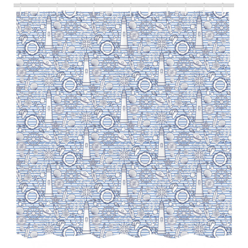 Shower Curtain with Hooks Included, 70" H x 69" W
