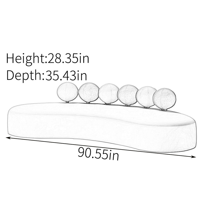 Baharéh,  H 28,35 po x l 90,55 po x P 35,43 po