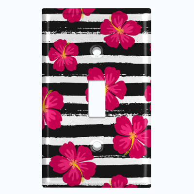 Flowers Patterned 2 - Gang Toggle Light Switch Standard Wall Plate