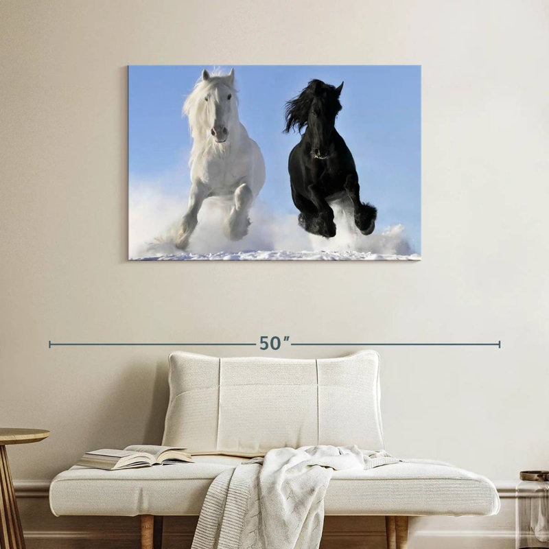 Chevaux frison d'hiver, H 26 po x l 39 po