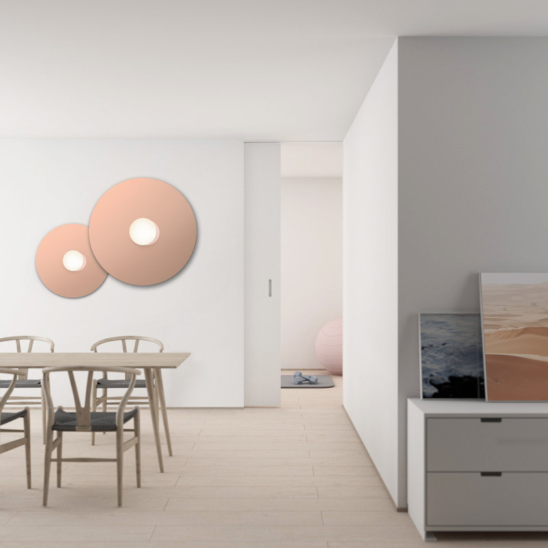 Bola Flush Disc, Rose Gold, 7.2" H x 22" W x 22" D