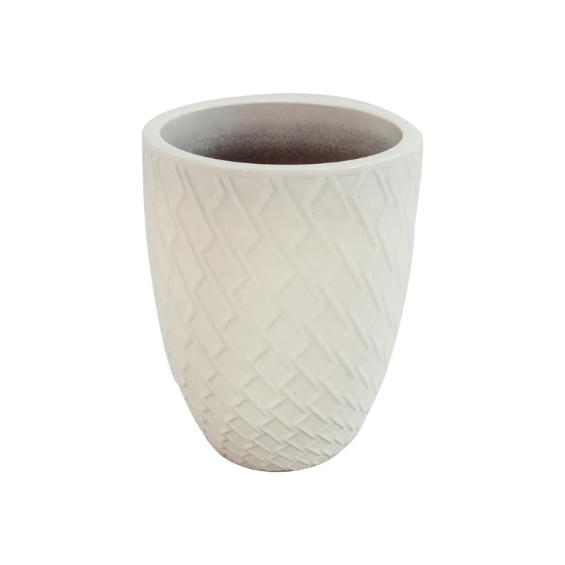 Ceramic Flowerpot, Modern Planter For Patio, Garden, Windowsill - White