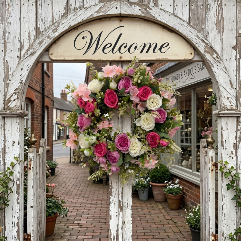 Couronne de rose 18 pouces pour la porte d'entrée