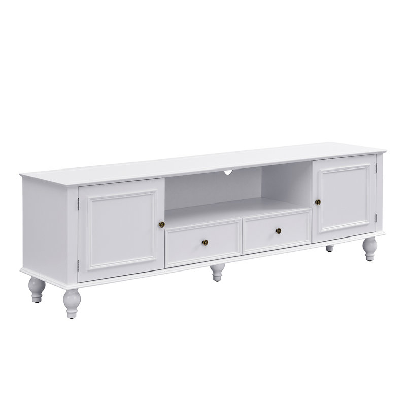 71" 2-door tv stand for tvs up to 80", Blanc