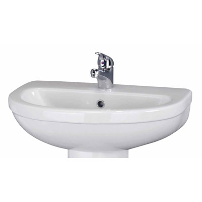 Nuie Vitreous China U-Shaped Sink and Overflow