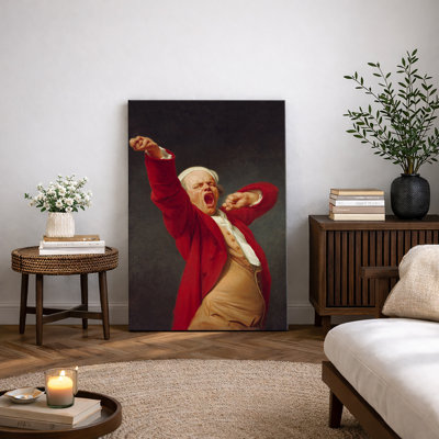 Œuvre d'art rétro d'un homme bâillant