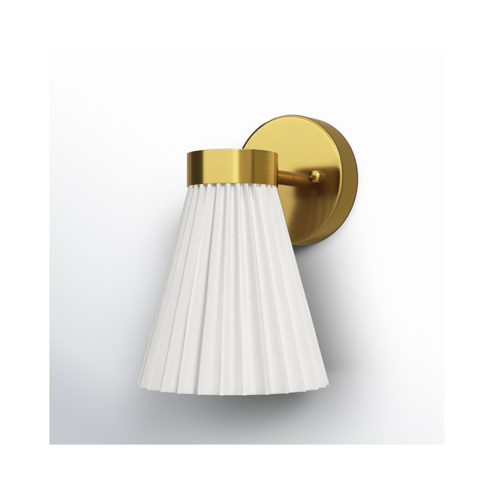 Viski Wall Sconce, White, Brass