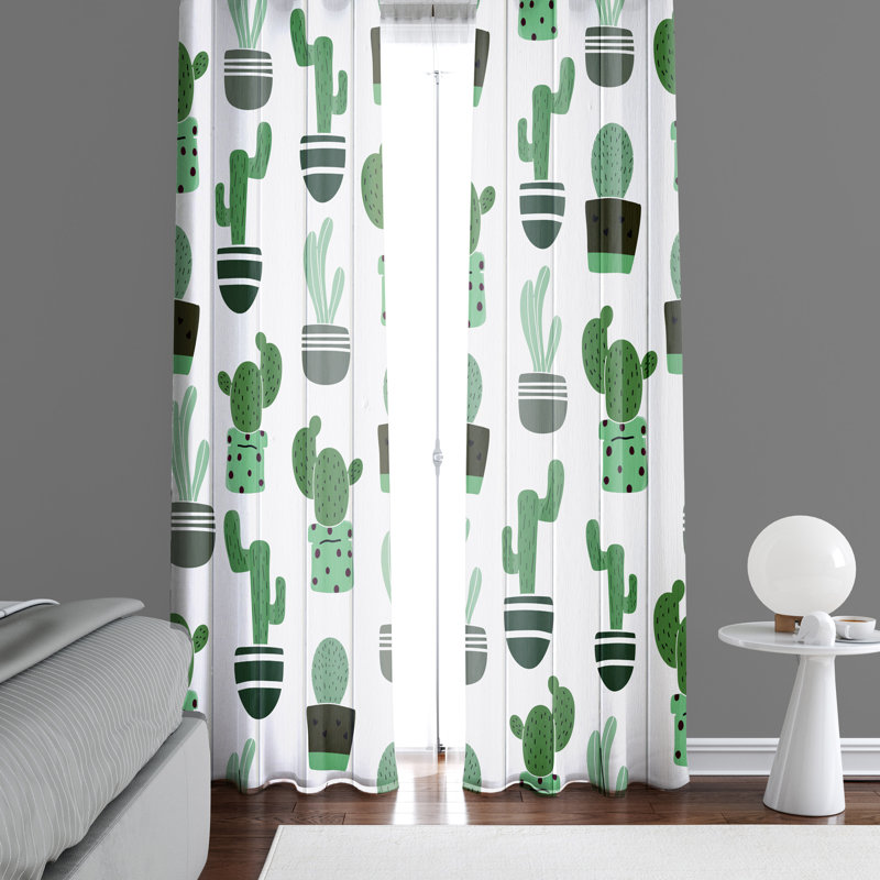 Paire de rideaux semi-transparents en bois Cactus, L 40 po x L 82 po