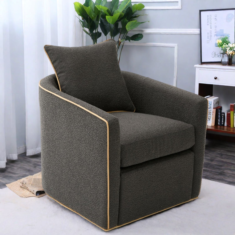 Fauteuil d'appoint pivotant moderne, rembourré Bouclé, parfait pour la maison et les petits espaces