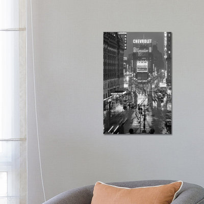 1950s Times Square New York City Looking North To Duffy Square Manhattan USA - Wrapped Canvas Print