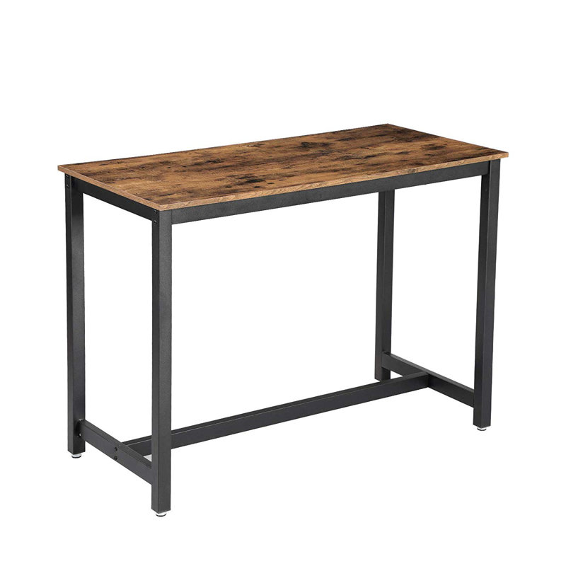 Emet Rectangular Wood Metal Outdoor Dining Table , 120cm cm W 60cm cm D