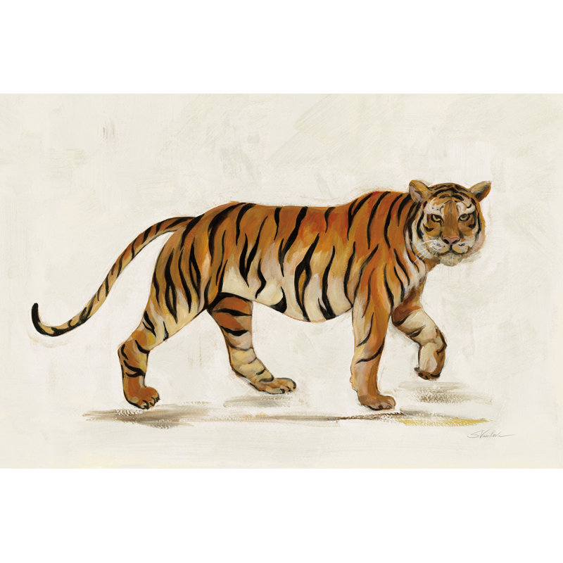 Walking Tiger Light by Silvia Vassileva - Wrapped Canvas Painting, 20cm H x 30cm W