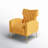 Consolata 37" H Velvet Wingback Chair with Button Tufting and Metal Legs-1272440852