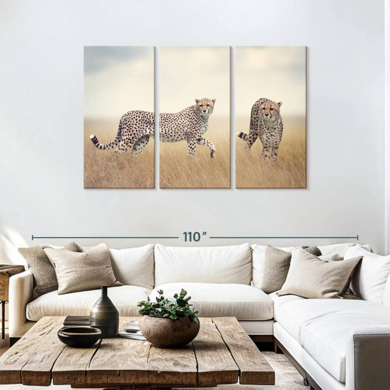 Wild Cat Pair, 48" H x 74" W