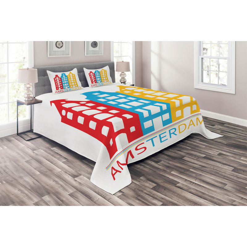 Polyester Coverlet, King Bedspread + 2 Shams