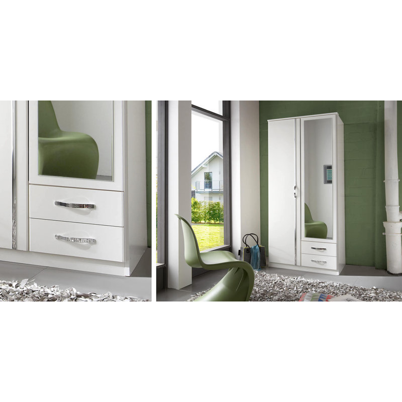 Lalainia 2 Door Manufactured Wood Wardrobe, White