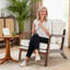 Fauteuil d'appoint rembourré en bois massif de style Mid-Century avec coussin supplémentaire-2010578077