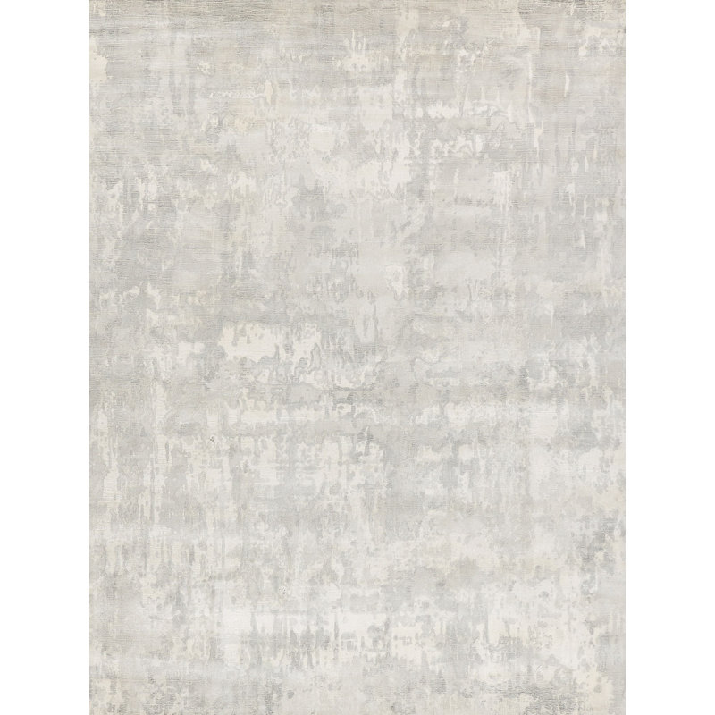 Murano Hand Knotted Area Rug, Rectangle 12' x 15', Silver