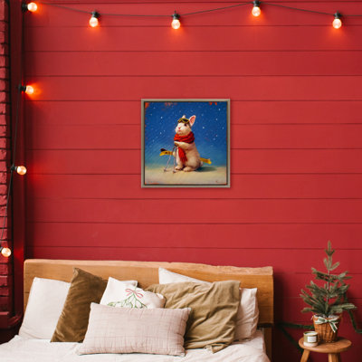Cadre flottant First Snow Bunny & Skis, design par Lucia Heffernan