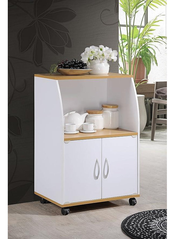 Mikhel Wood Kitchen Island, White