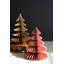 SET OF SIX PAPER JEWEL TONE ACCORDIAN CHRISTMAS TREES - ONE EACH COLOR