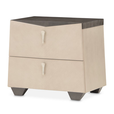 Fantosini 2-Drawer Nightstand - Silver Mist