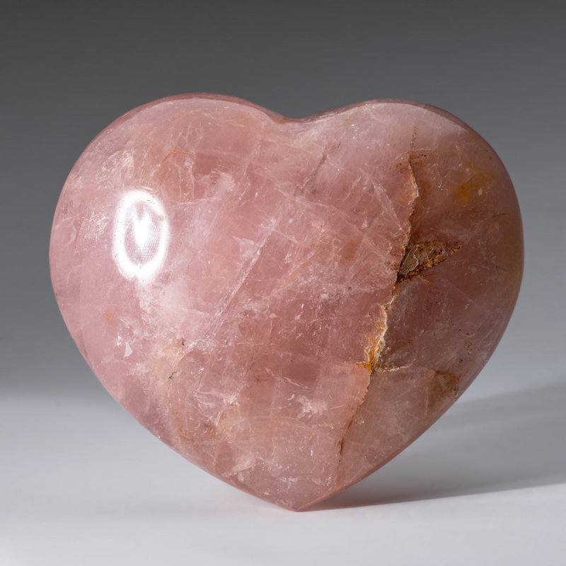Rose Quartz Heart Cloche (0.99 Lbs), 4.5" H x 3.5" W x 1.5" D