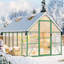 Serre de jardin en polycarbonate 8 po x 12 pi avec évent de toit, porte à poussoir verrouillable et clous de sol pour le jardin ou la cour