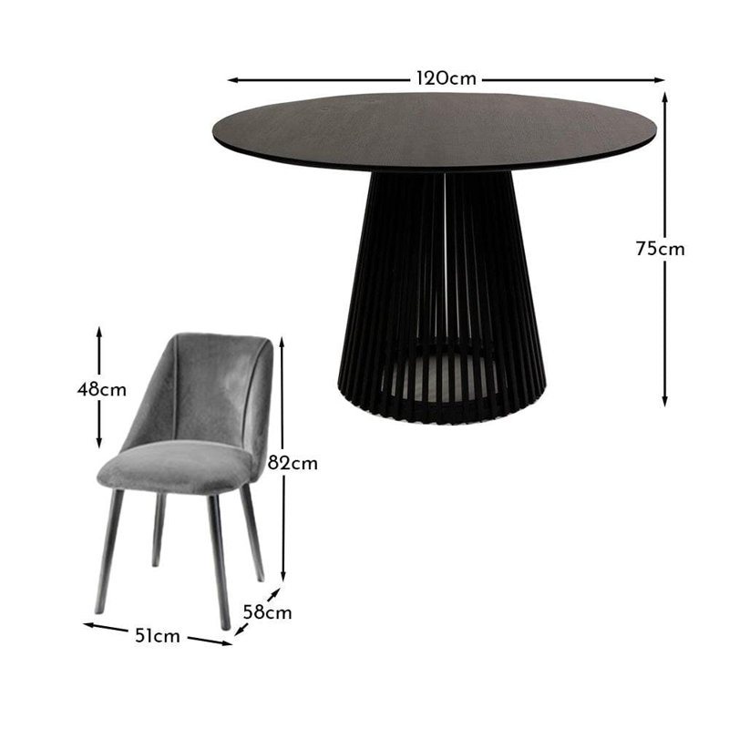 Hopley 4 - Person Dining Set, Grey